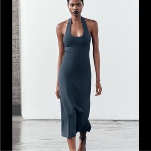 Elegant Black Halter Dress